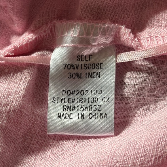 Bibi Color Block Gathered Front Slub Jumpsuit Pink and White - Picture 5 of 7